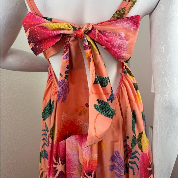 Farm Rio Tropical Dress Midi Maxi Fit & Flare Straps Tiered Ruffles XS. - Picture 6 of 13